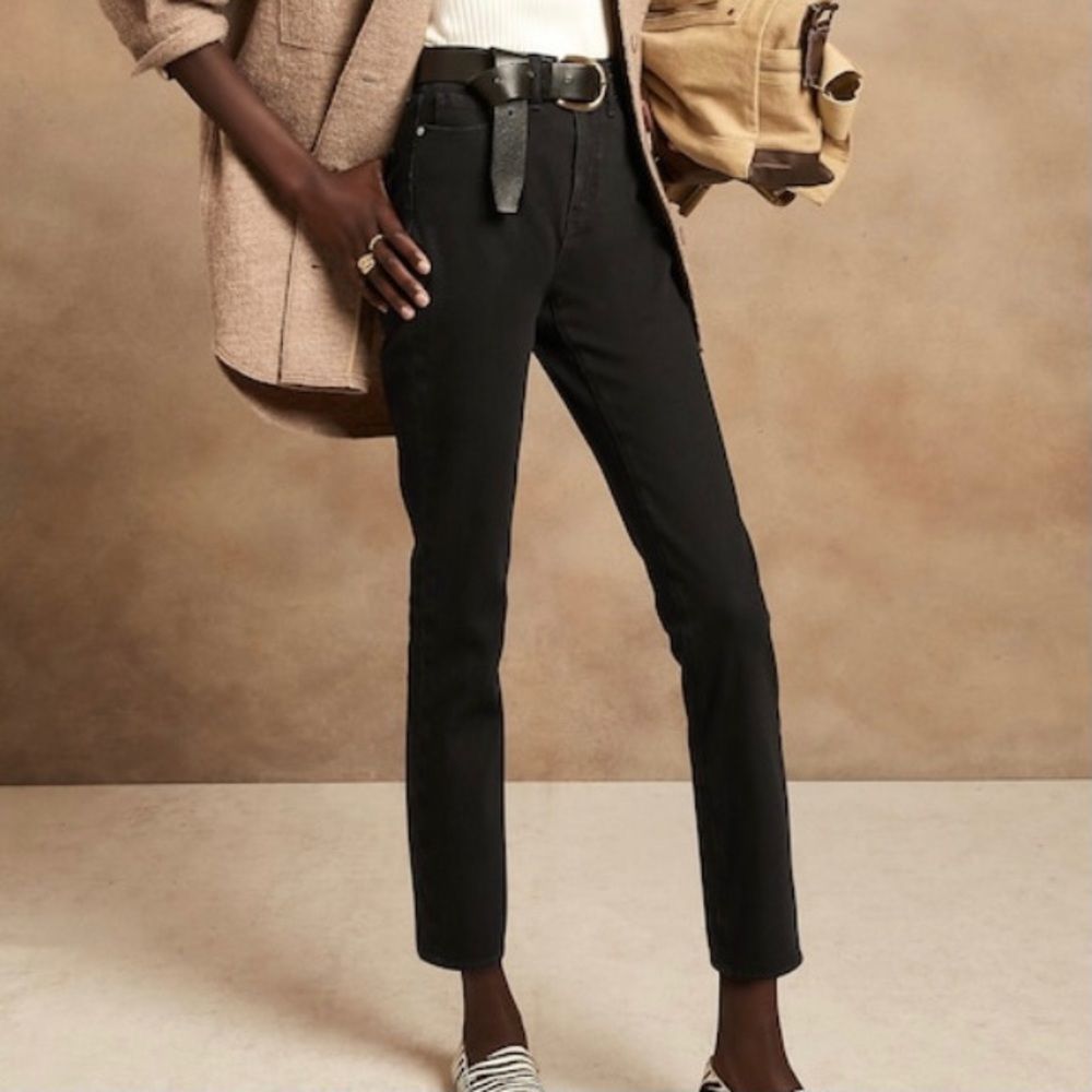 BANANA REPUBLIC Ultra High-Rise Slim Jean, Black, Size 30 NWT $109 746776